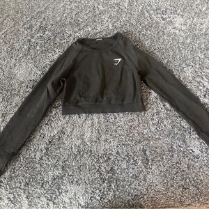 Gymshark Black Fitted Long Sleeve Crop